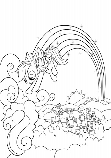 Kolorowanka Rainbow Dash robi tęcze - Kolorowanki na GifyAgusi.pl